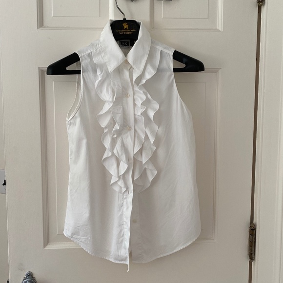 Anne Klein Tops - White cotton Anne Klein sleeveless summer blouse, size 4